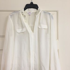 Candies cream colored blouse